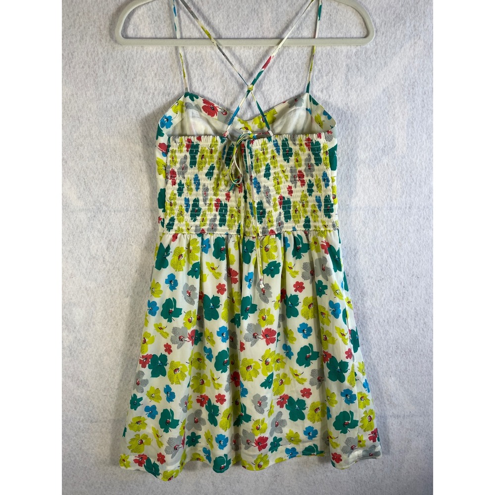 American Eagle Corset Dress Size 6 Y2K Floral Garden Smocked Babydoll Retro - Picture 3 of 10